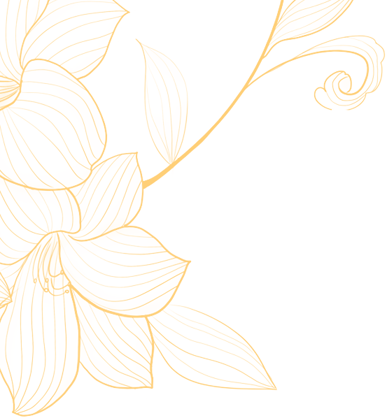 金色の花の線画