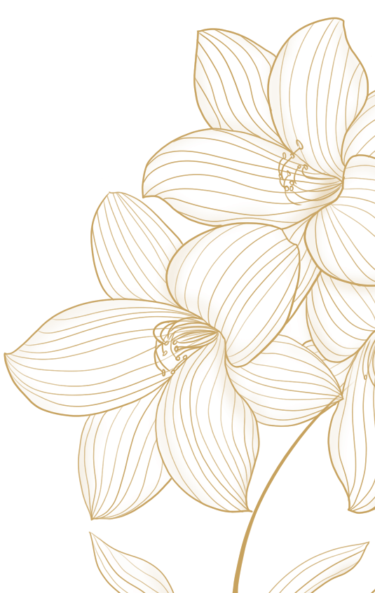 金色の花の線画